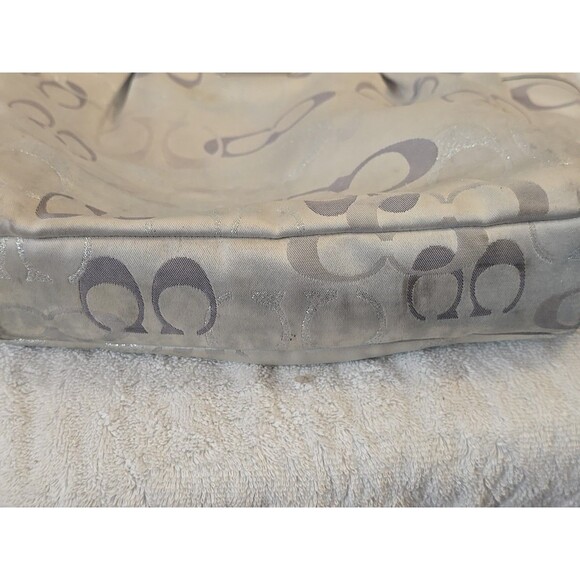 Coach Gallery Optic Silver Metalic Signature Tote Shoulder Handbag - Picture 5 of 12